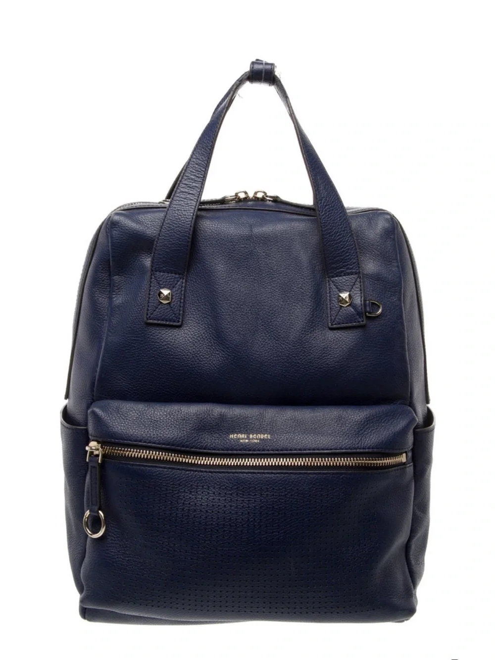 henri bendel Black Pebbled Leather Backpack